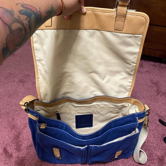 Coach F70201 Voyage Canvas Shoulder Bag Blue. - Picture 5 of 6